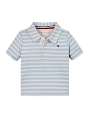 Tommy Hilfiger Blue Rib Stripe Short Sleeve Polo Shirt - Image 1 of 2