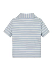 Tommy Hilfiger Blue Rib Stripe Short Sleeve Polo Shirt - Image 2 of 2