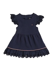 Tommy Hilfiger Blue Broderie Anglaise Short Sleeve Dress - Image 1 of 2