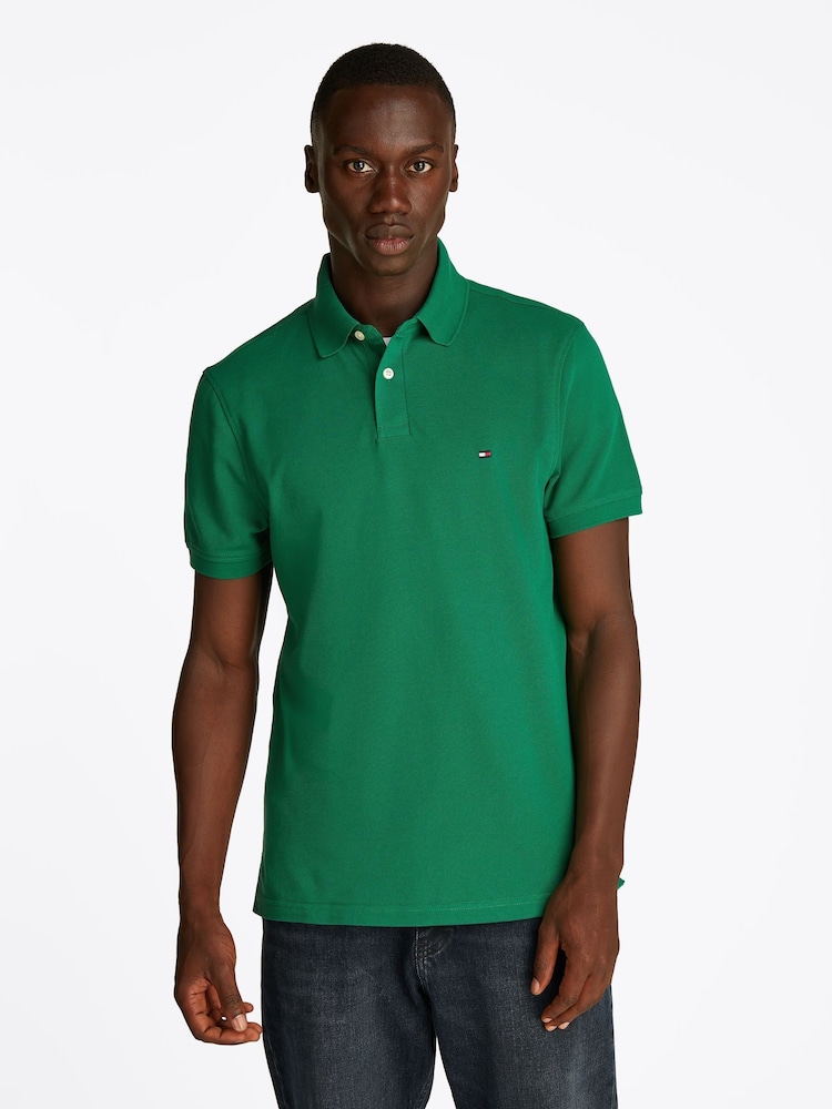 Tommy Hilfiger Green 1985 Regular Fit Stretch Polo Shirt - Image 1 of 7