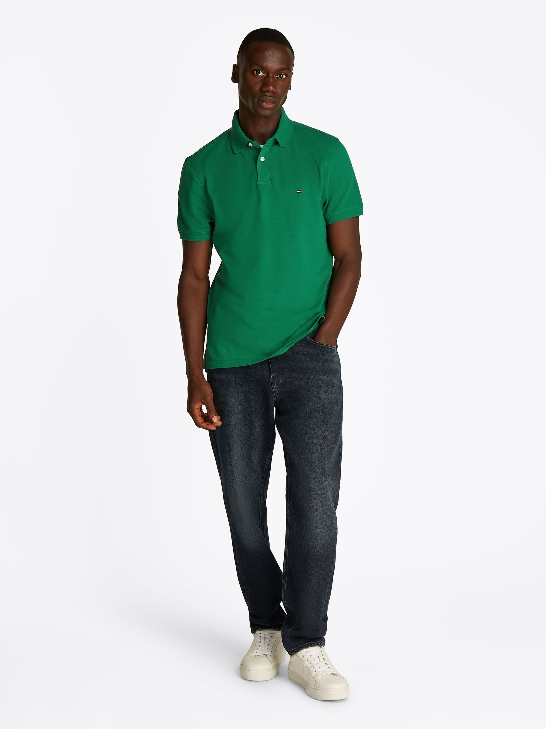 Buy Tommy Hilfiger Green 1985 Regular Fit Pique Polo Shirt from