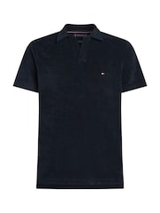 Tommy Hilfiger Blue Regular Fit Towelling Short Sleeve Polo Shirt - Image 5 of 6