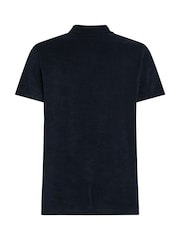 Tommy Hilfiger Blue Regular Fit Towelling Short Sleeve Polo Shirt - Image 6 of 6