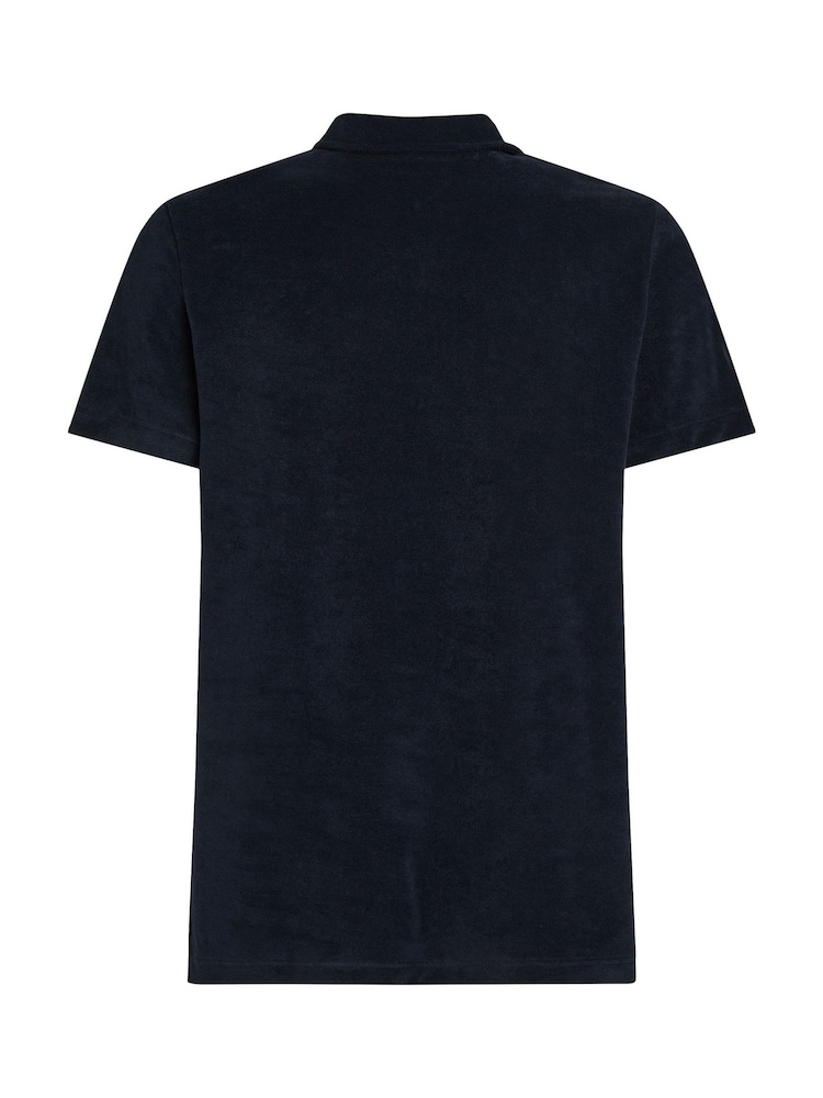 Tommy Hilfiger Blue Regular Fit Towelling Short Sleeve Polo Shirt - Image 6 of 6