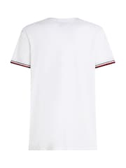 Tommy Hilfiger White Global Stripe Cuff 100% Cotton T-Shirt - Image 5 of 6