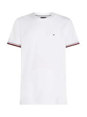 Tommy Hilfiger White Global Stripe Cuff 100% Cotton T-Shirt - Image 6 of 6
