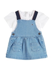 Tommy Hilfiger Blue Denim Dungaree Dress - Image 1 of 2
