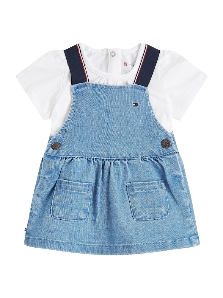 Tommy Hilfiger Blue Denim Dungaree Dress - Image 1 of 2