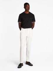 Tommy Hilfiger Black Global Stripe Cuff 100% Cotton T-Shirt - Image 2 of 6