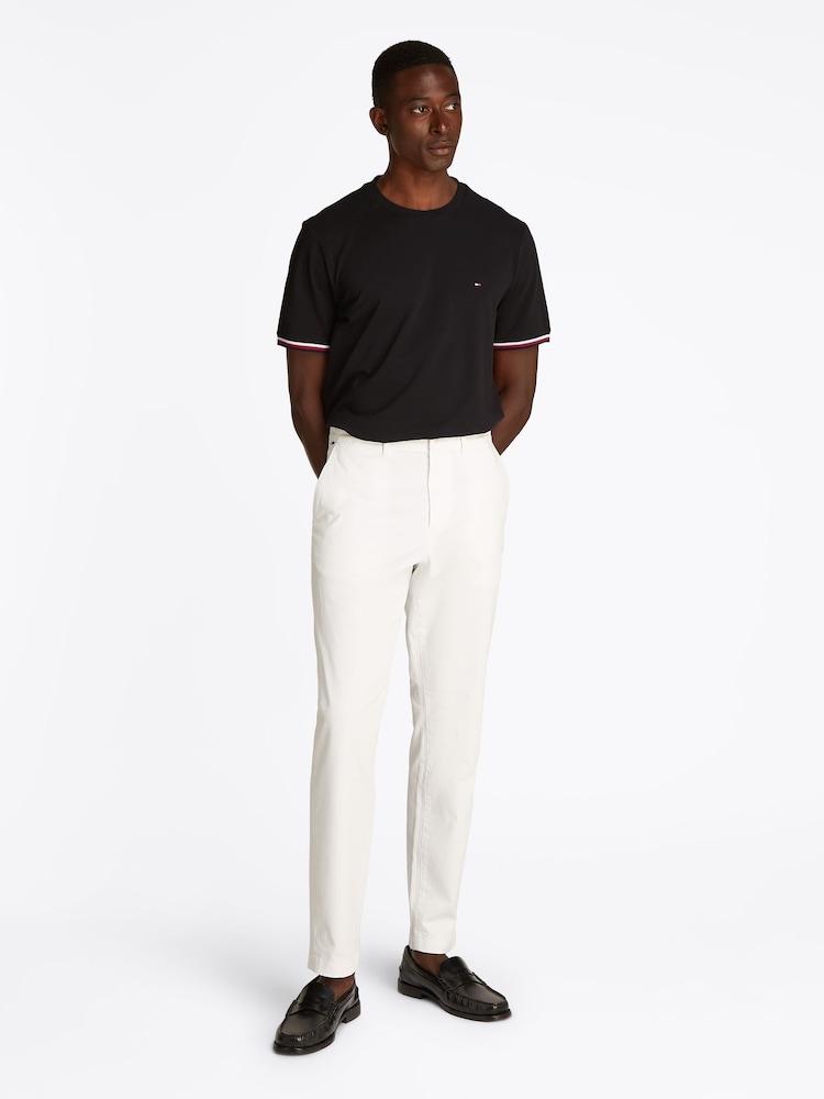 Tommy Hilfiger Black Global Stripe Cuff 100% Cotton T-Shirt - Image 2 of 6