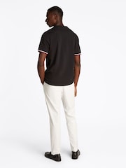 Tommy Hilfiger Black Global Stripe Cuff 100% Cotton T-Shirt - Image 3 of 6