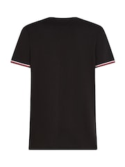 Tommy Hilfiger Black Global Stripe Cuff 100% Cotton T-Shirt - Image 6 of 6