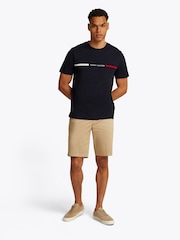 Синий - Футболка Tommy Hilfiger Regular Fit из 100% хлопка с логотипом на панели - Image 2 of 7
