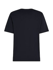 Синий - Футболка Tommy Hilfiger Regular Fit из 100% хлопка с логотипом на панели - Image 6 of 7