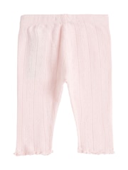 Tommy Hilfiger Pink 100% Cotton Essential Pointelle Leggings - Image 2 of 2