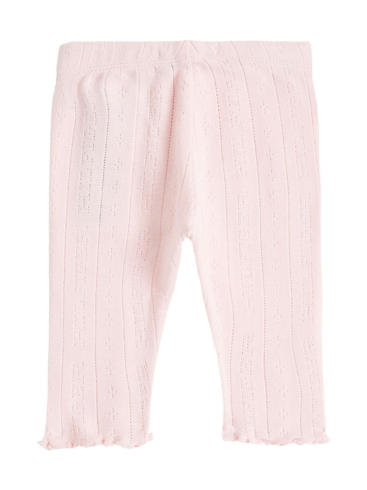 Tommy Hilfiger Pink 100% Cotton Essential Pointelle Leggings - Image 2 of 2