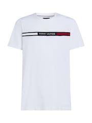 Белый - Футболка Tommy Hilfiger Regular Fit из 100% хлопка с логотипом на панели - Image 5 of 7