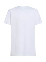 Белый - Футболка Tommy Hilfiger Regular Fit из 100% хлопка с логотипом на панели - Image 6 of 7