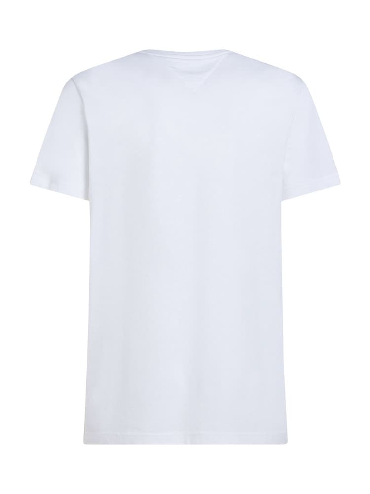 Tommy Hilfiger White Regular Fit 100% Cotton T-Shirt With Logo Panel - Image 6 of 7
