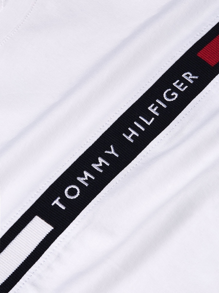 Белый - Футболка Tommy Hilfiger Regular Fit из 100% хлопка с логотипом на панели - Image 7 of 7