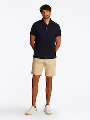 Tommy Hilfiger Blue Performance Zip Short Sleeve 100% Cotton Polo Shirt - Image 2 of 6
