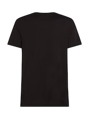 Черный - Футболка Tommy Hilfiger Regular Fit из 100% хлопка с логотипом на панели - Image 6 of 6