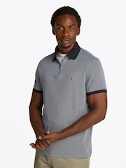 Голубой - Tommy Hilfiger Regular Fit Performance Zip Short Sleeve Polo Shirt - Image 1 of 6