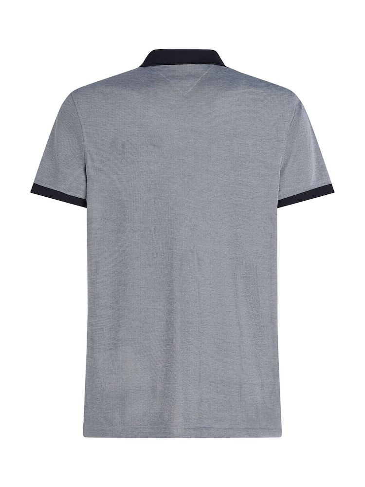 Голубой - Tommy Hilfiger Regular Fit Performance Zip Short Sleeve Polo Shirt - Image 6 of 6