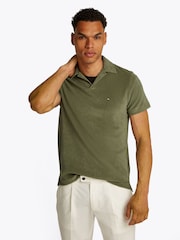 Tommy Hilfiger Green Regular Fit Towelling Short Sleeve Polo Shirt - Image 1 of 6