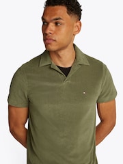 Tommy Hilfiger Green Regular Fit Towelling Short Sleeve Polo Shirt - Image 4 of 6