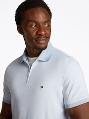 Синий - Tommy Hilfiger Regular Fit Performance Zip Short Sleeve Polo Shirt - Image 4 of 6
