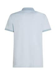 Синий - Tommy Hilfiger Regular Fit Performance Zip Short Sleeve Polo Shirt - Image 6 of 6