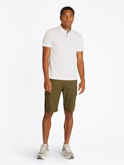 Tommy Hilfiger White Performance Zip Short Sleeve 100% Cotton Polo Shirt - Image 2 of 6
