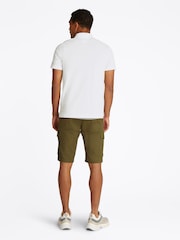 Tommy Hilfiger White Performance Zip Short Sleeve 100% Cotton Polo Shirt - Image 3 of 6