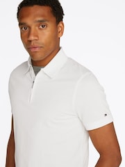Tommy Hilfiger White Performance Zip Short Sleeve 100% Cotton Polo Shirt - Image 4 of 6