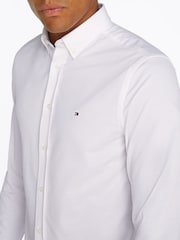 Tommy Hilfiger White Slim 100% Cotton Performance Shirt - Image 4 of 6