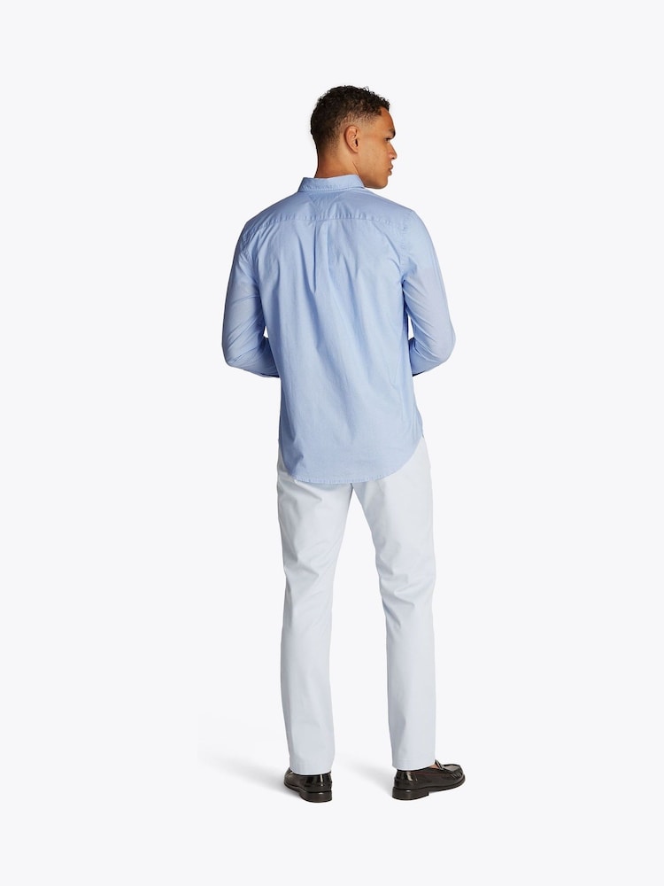 Tommy Hilfiger Aqua Blue Regular Fit Flex Poplin Stripe 100% Cotton Shirt - Image 3 of 6