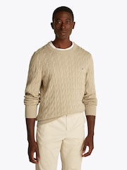 Бежевый - Tommy Hilfiger Classic Cable 100% Cotton Jumper - Image 1 of 6