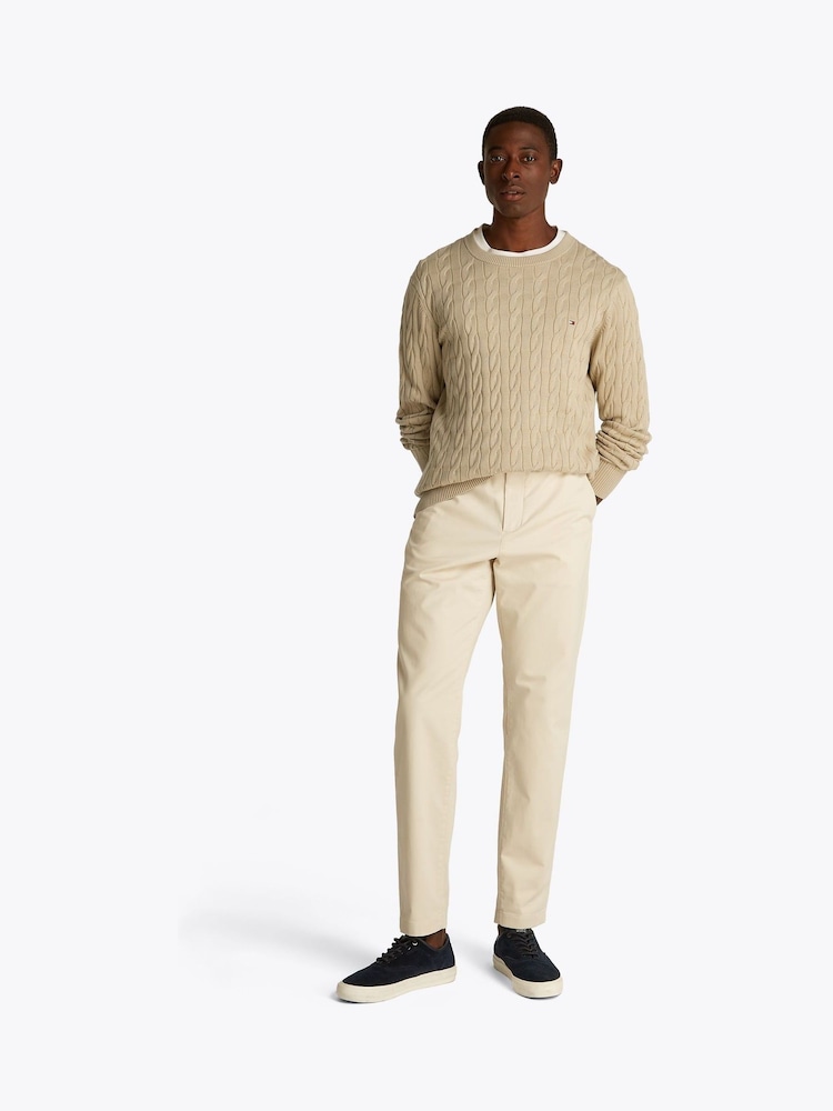 Бежевый - Tommy Hilfiger Classic Cable 100% Cotton Jumper - Image 2 of 6