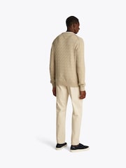 Бежевый - Tommy Hilfiger Classic Cable 100% Cotton Jumper - Image 3 of 6