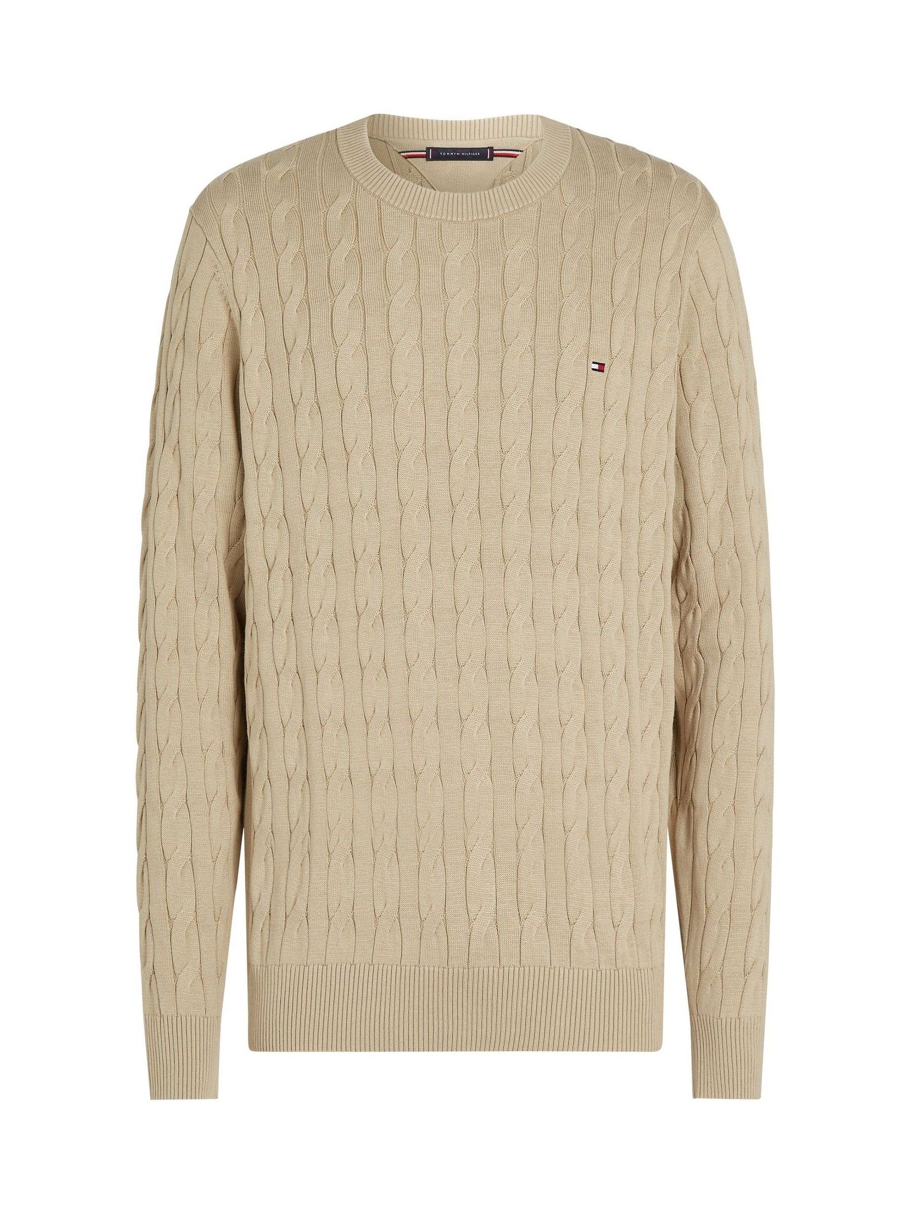 Buy Tommy Hilfiger Natural Classic Cable 100% Cotton Jumper from