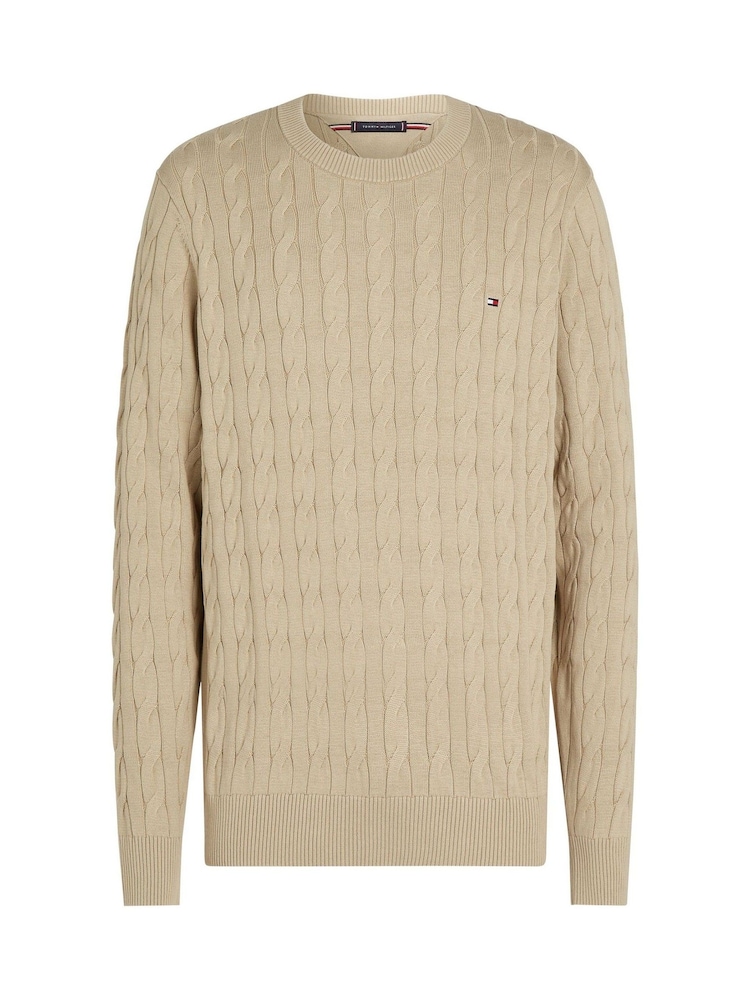 Tommy Hilfiger Natural Classic Cable 100% Cotton Jumper - Image 5 of 6