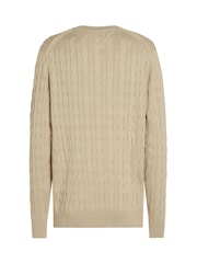 Бежевый - Tommy Hilfiger Classic Cable 100% Cotton Jumper - Image 6 of 6