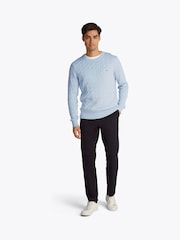 Синий - Tommy Hilfiger Classic Cable 100% Cotton Jumper - Image 2 of 6