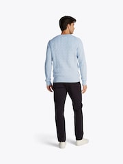 Синий - Tommy Hilfiger Classic Cable 100% Cotton Jumper - Image 3 of 6