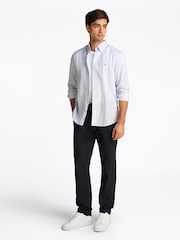 Tommy Hilfiger Chalk White Regular Fit Flex Poplin Stripe 100% Cotton Shirt - Image 2 of 6