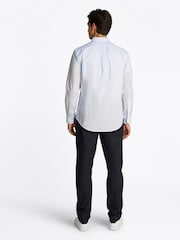 Tommy Hilfiger Chalk White Regular Fit Flex Poplin Stripe 100% Cotton Shirt - Image 3 of 6