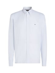Tommy Hilfiger Chalk White Regular Fit Flex Poplin Stripe 100% Cotton Shirt - Image 5 of 6