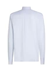 Tommy Hilfiger Chalk White Regular Fit Flex Poplin Stripe 100% Cotton Shirt - Image 6 of 6