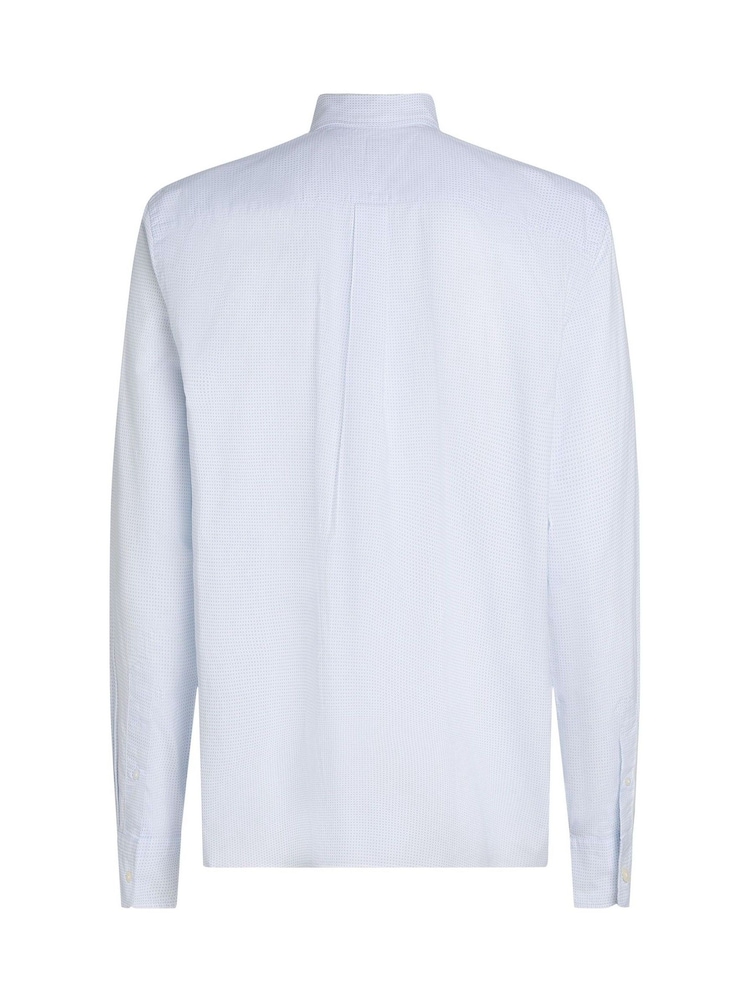 Tommy Hilfiger Chalk White Regular Fit Flex Poplin Stripe 100% Cotton Shirt - Image 6 of 6